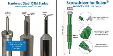 rolex screwdriver sizes